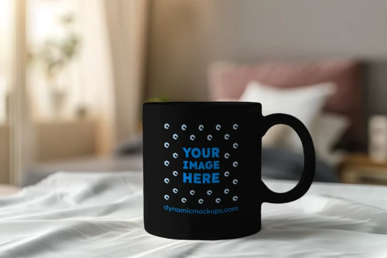 11oz Blank Black Ceramic Coffee Mug Mockup Template