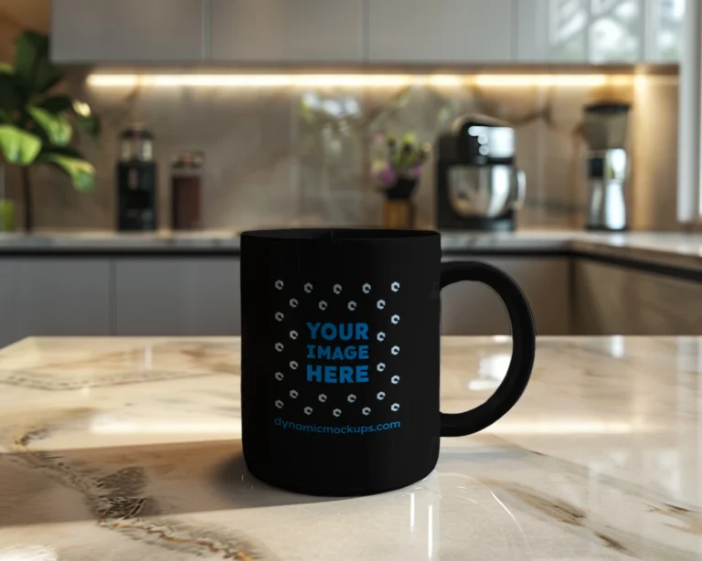 11oz Blank Black Ceramic Coffee Mug Mockup Template