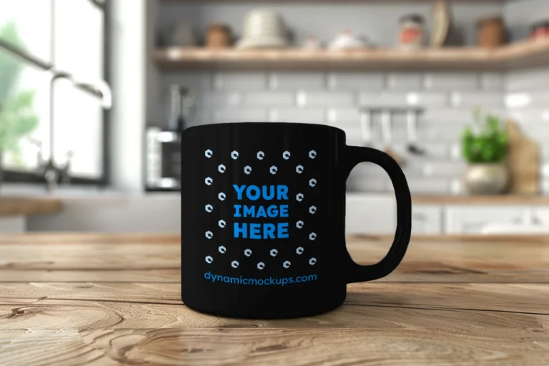 11oz Blank Black Ceramic Coffee Mug Mockup Template