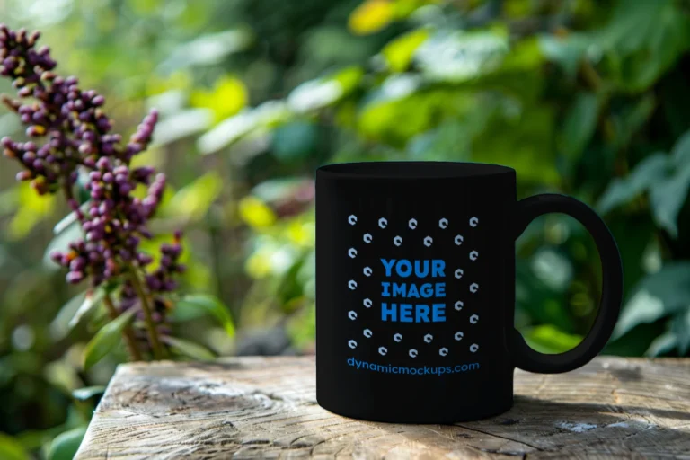 11oz Blank Black Ceramic Coffee Mug Mockup Template