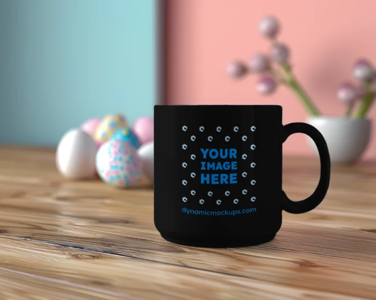 11oz Blank Black Ceramic Coffee Mug Mockup Template