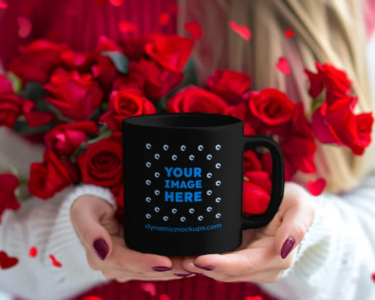 11oz Blank Black Ceramic Coffee Mug Mockup Template