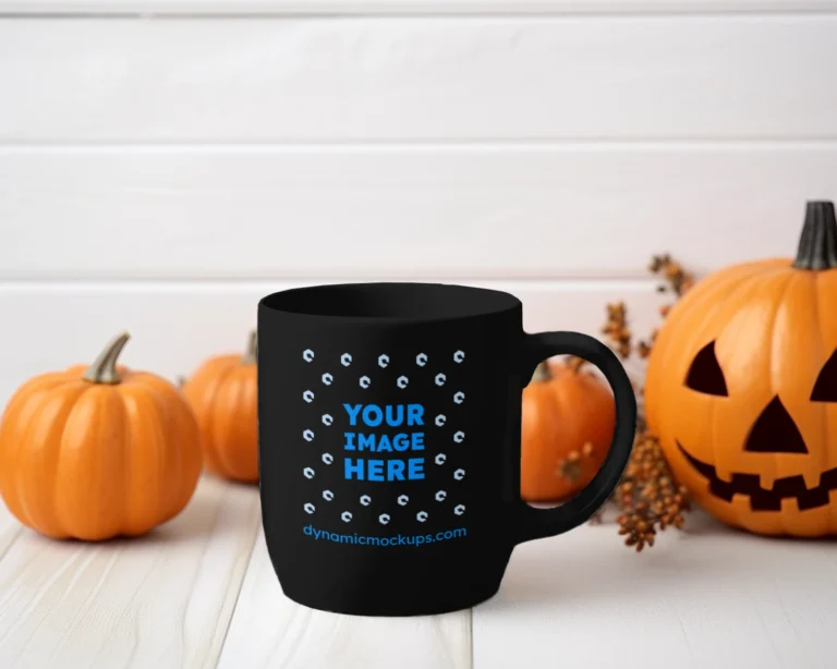 11oz Blank Black Ceramic Coffee Mug Mockup Template