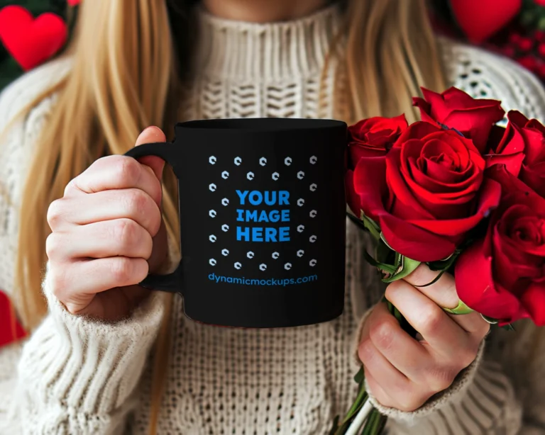 11oz Blank Black Ceramic Coffee Mug Mockup Template
