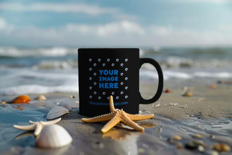 11oz Blank Black Ceramic Coffee Mug Mockup Template