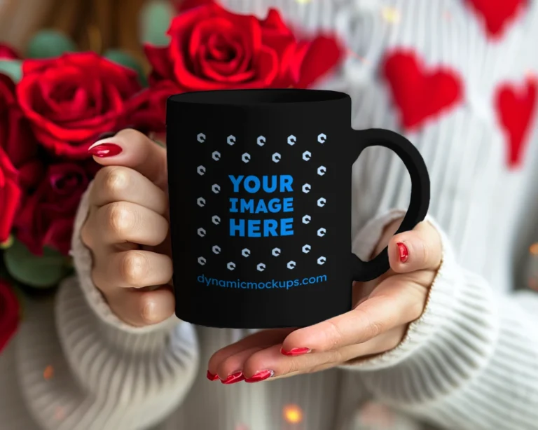 11oz Blank Black Ceramic Coffee Mug Mockup Template