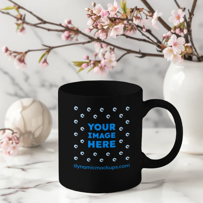11oz Blank Black Ceramic Coffee Mug Mockup Template