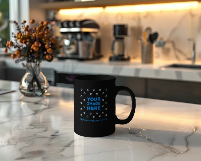 11oz Blank Black Ceramic Coffee Mug Mockup Template