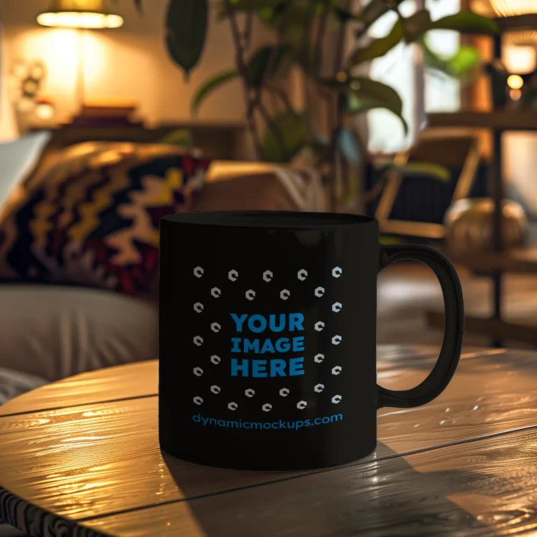 11oz Blank Black Ceramic Coffee Mug Mockup Template
