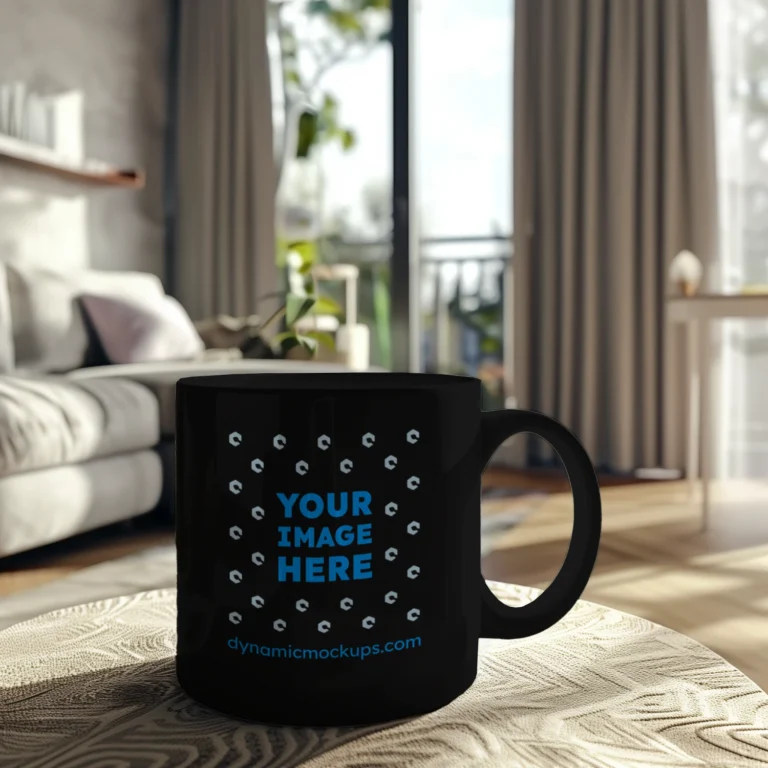 11oz Blank Black Ceramic Coffee Mug Mockup Template