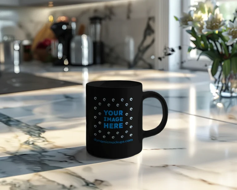 11oz Blank Black Ceramic Coffee Mug Mockup Template