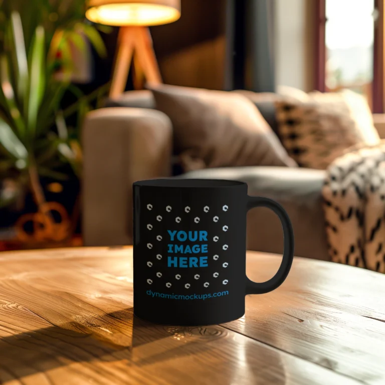 11oz Blank Black Ceramic Coffee Mug Mockup Template