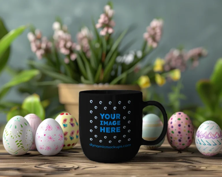 11oz Blank Black Ceramic Coffee Mug Mockup Template
