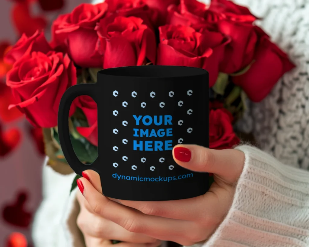 11oz Blank Black Ceramic Coffee Mug Mockup Template