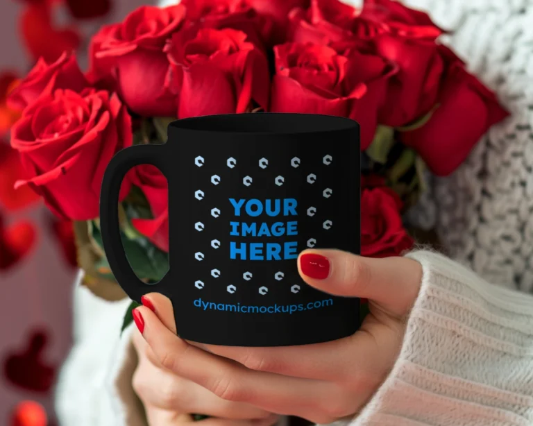 11oz Blank Black Ceramic Coffee Mug Mockup Template