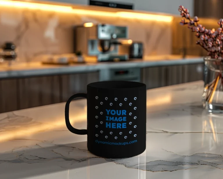 11oz Blank Black Ceramic Coffee Mug Mockup Template
