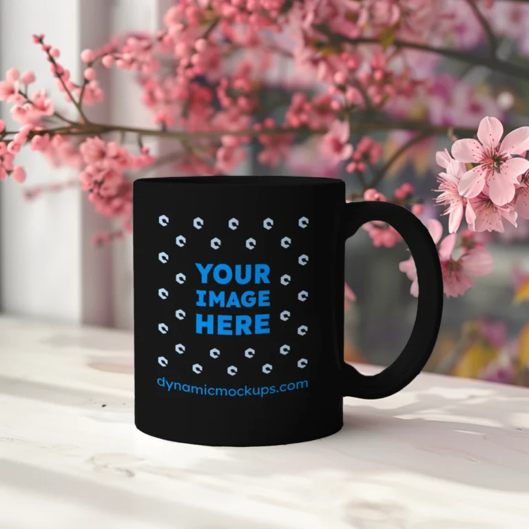 11oz Blank Black Ceramic Coffee Mug Mockup Template