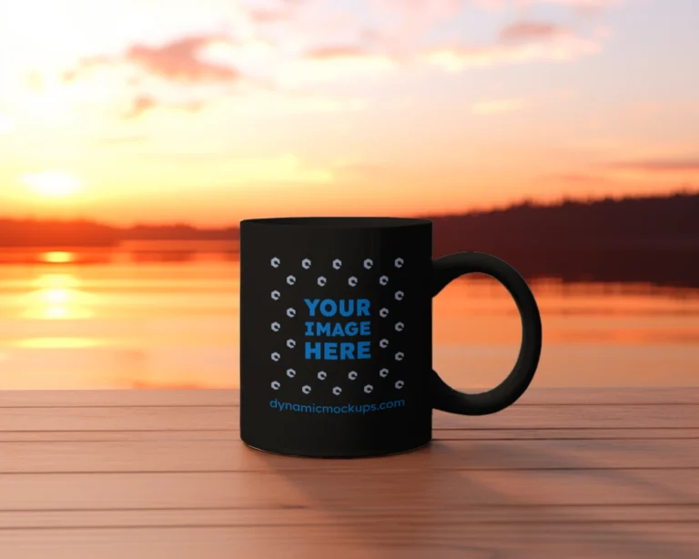 11oz Blank Black Ceramic Coffee Mug Mockup Template
