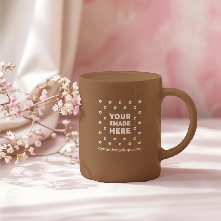 11oz Blank Brown Ceramic Coffee Mug Mockup Template