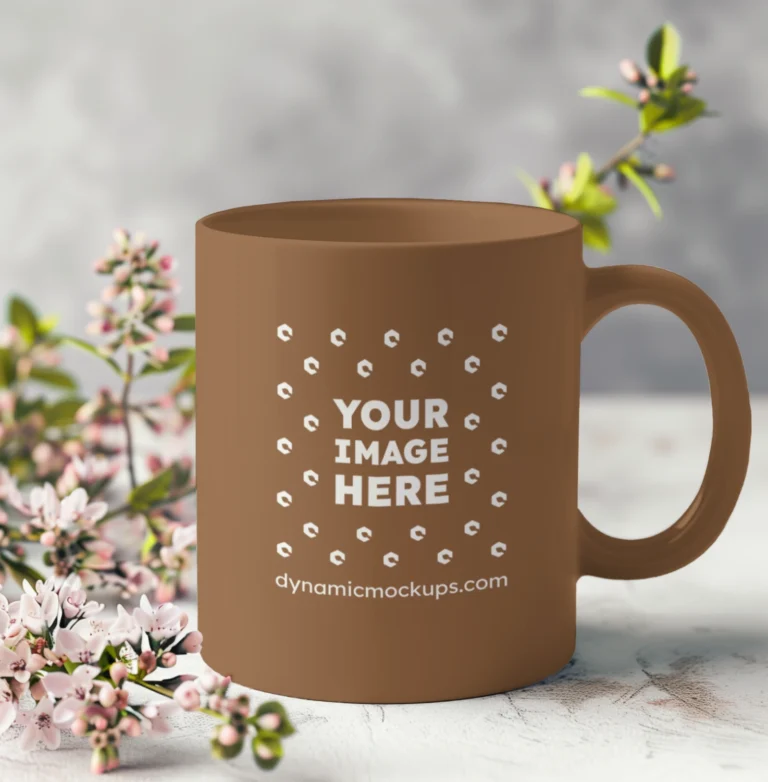 11oz Blank Brown Ceramic Coffee Mug Mockup Template