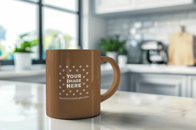 11oz Blank Brown Ceramic Coffee Mug Mockup Template