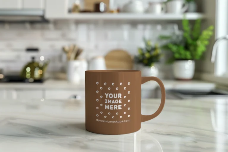 11oz Blank Brown Ceramic Coffee Mug Mockup Template