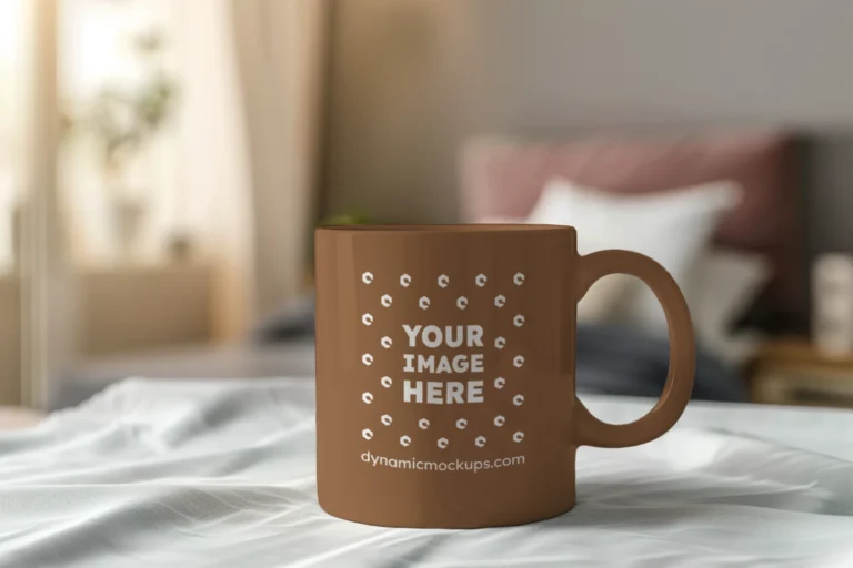 11oz Blank Brown Ceramic Coffee Mug Mockup Template