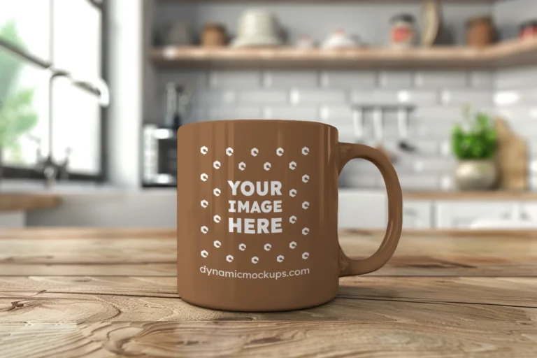 11oz Blank Brown Ceramic Coffee Mug Mockup Template