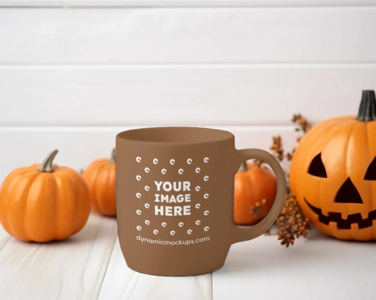 11oz Blank Brown Ceramic Coffee Mug Mockup Template