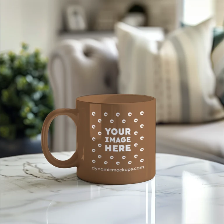 11oz Blank Brown Ceramic Coffee Mug Mockup Template
