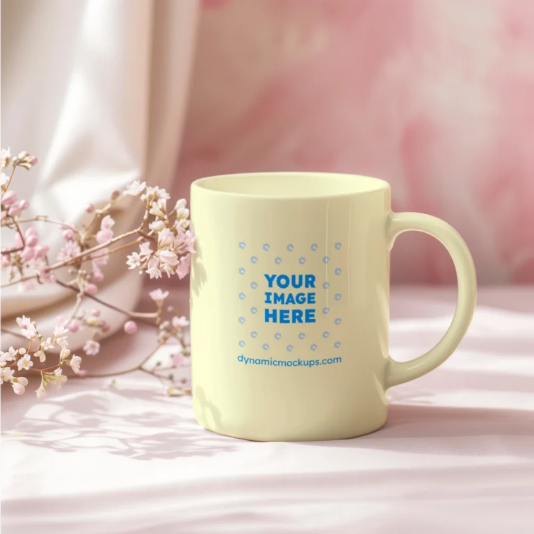 11oz Blank Cream Ceramic Coffee Mug Mockup Template