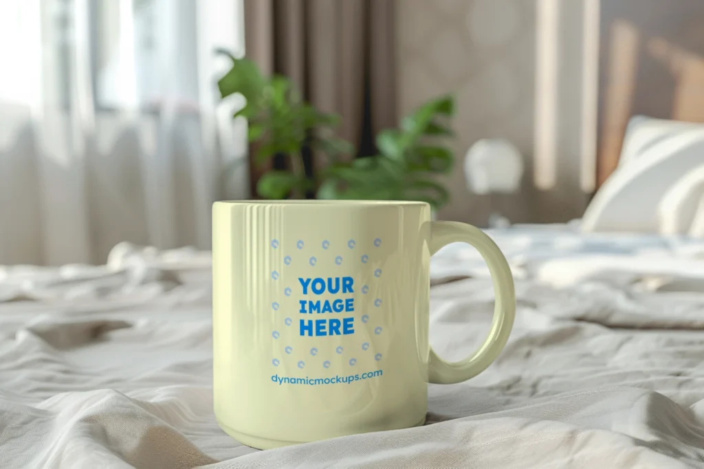 11oz Blank Cream Ceramic Coffee Mug Mockup Template
