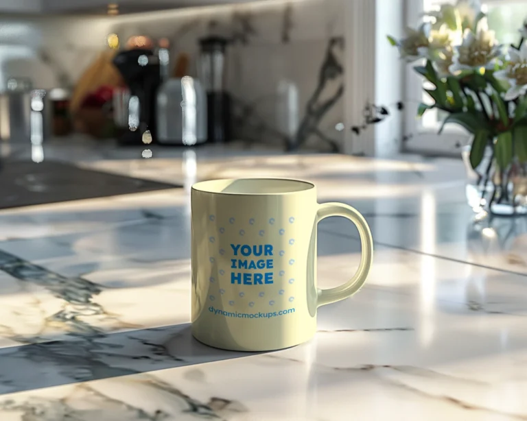 11oz Blank Cream Ceramic Coffee Mug Mockup Template