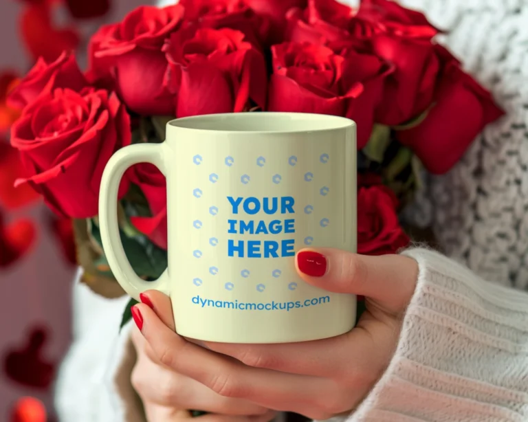 11oz Blank Cream Ceramic Coffee Mug Mockup Template