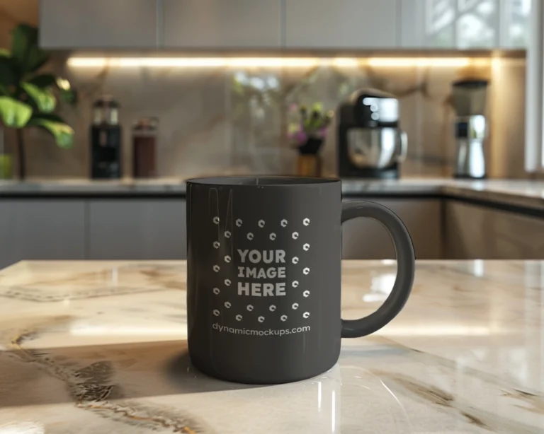 11oz Blank Dark Gray Ceramic Coffee Mug Mockup Template