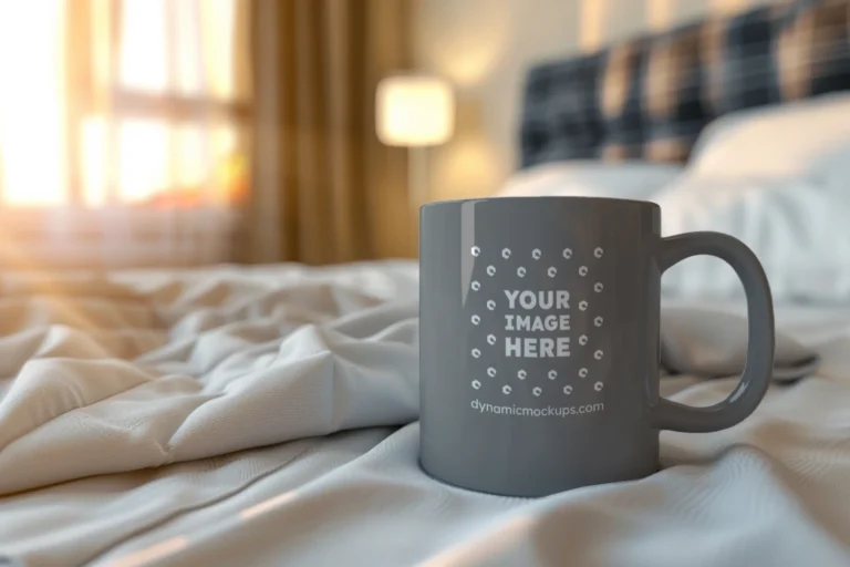 11oz Blank Gray Ceramic Coffee Mug Mockup Template