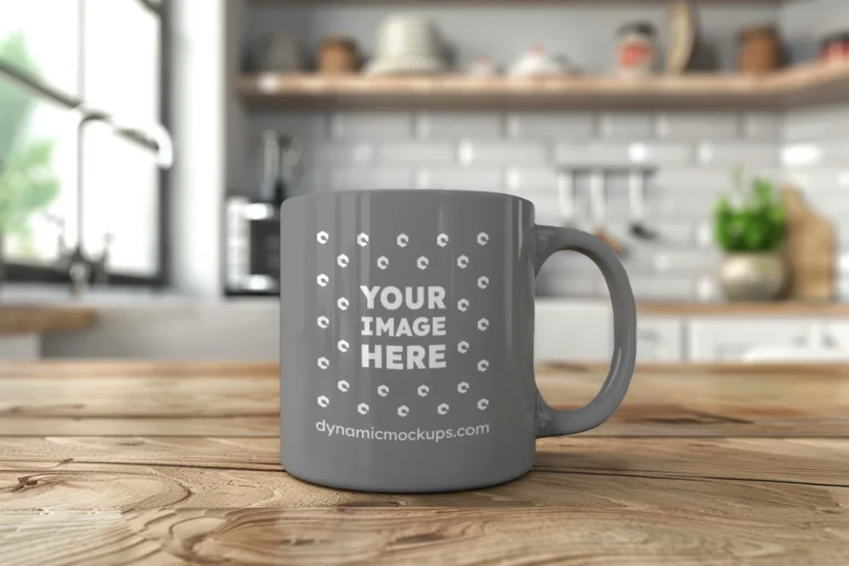 11oz Blank Gray Ceramic Coffee Mug Mockup Template