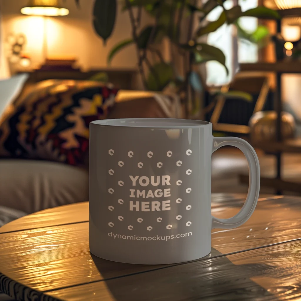 11oz Blank Gray Ceramic Coffee Mug Mockup Template