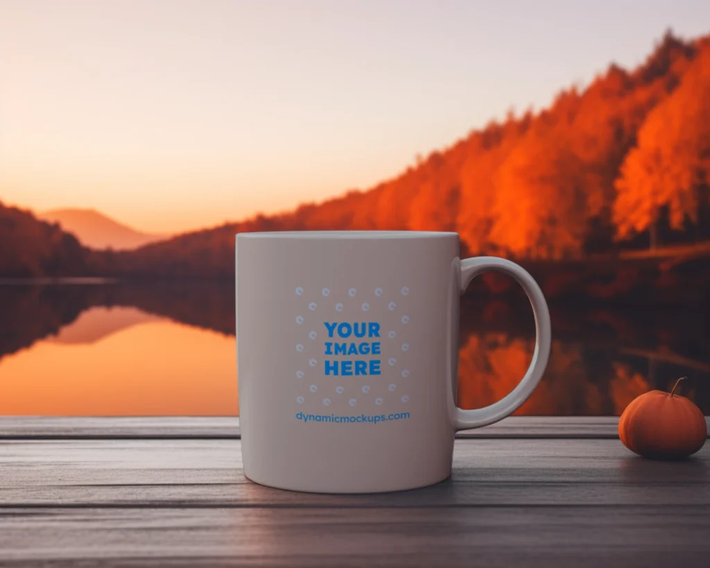 11oz Blank Light Gray Ceramic Coffee Mug Mockup Template