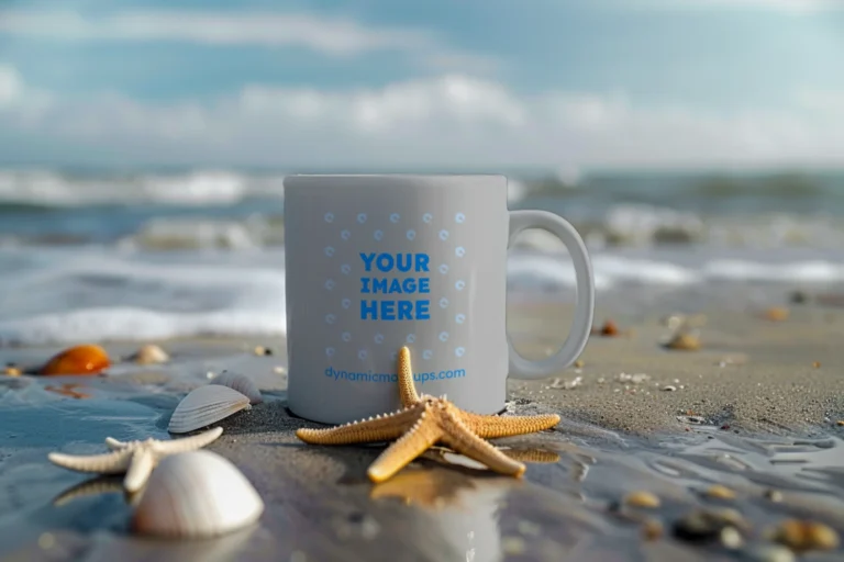 11oz Blank Light Gray Ceramic Coffee Mug Mockup Template