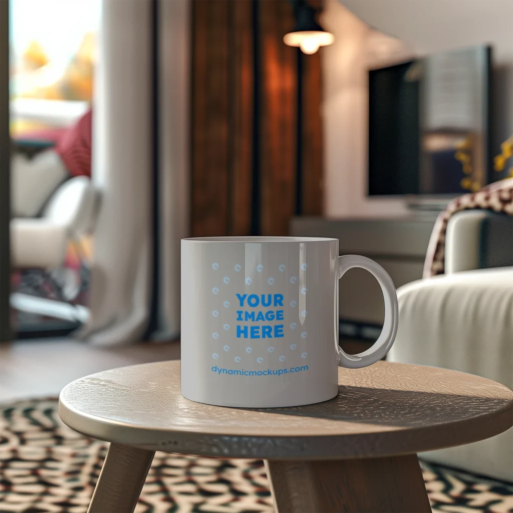 11oz Blank Light Gray Ceramic Coffee Mug Mockup Template