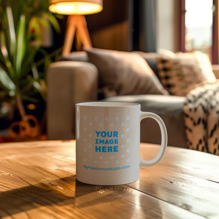11oz Blank Light Gray Ceramic Coffee Mug Mockup Template