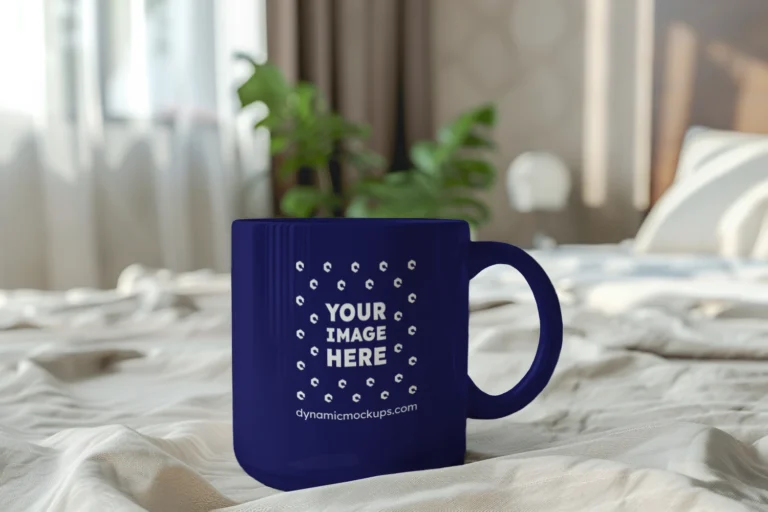 11oz Blank Navy Blue Ceramic Coffee Mug Mockup Template
