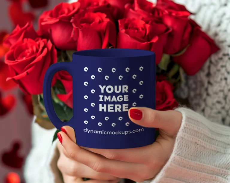 11oz Blank Navy Blue Ceramic Coffee Mug Mockup Template