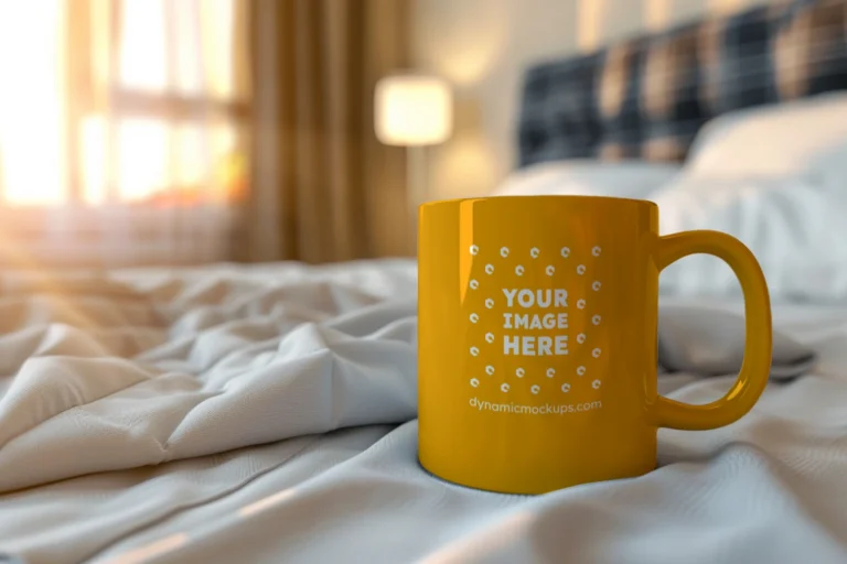 11oz Blank Orange Ceramic Coffee Mug Mockup Template