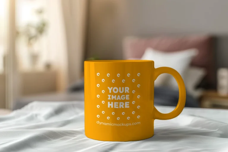 11oz Blank Orange Ceramic Coffee Mug Mockup Template