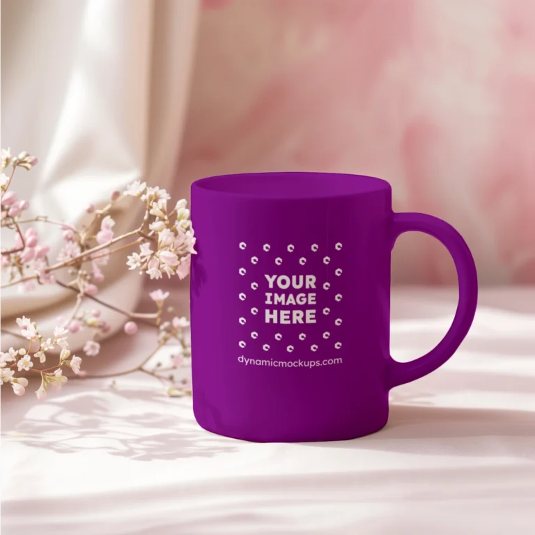 11oz Blank Purple Ceramic Coffee Mug Mockup Template