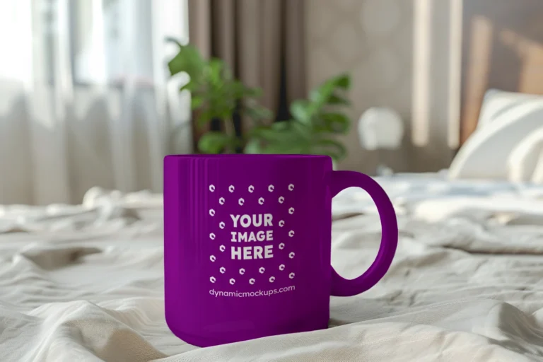 11oz Blank Purple Ceramic Coffee Mug Mockup Template