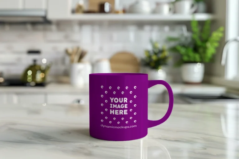 11oz Blank Purple Ceramic Coffee Mug Mockup Template