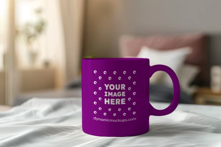 11oz Blank Purple Ceramic Coffee Mug Mockup Template